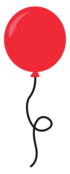 Roter Ballon, Illustration, Vektor auf weißem Hintergrund. — Stockvektor