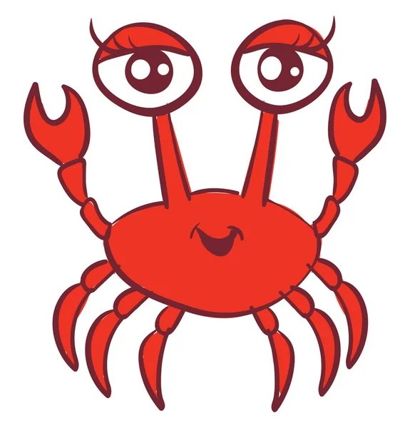 Crabe de beauté, illustration, vecteur sur fond blanc . — Image vectorielle