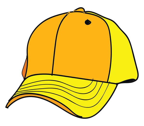 Yellow cap, illustration, vector on white background. — Stock Vector