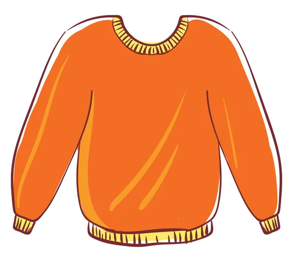 Velký oranžový svetr, ilustrace, vektor na bílém pozadí. — Stockový vektor