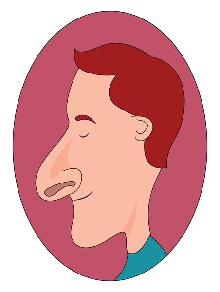 Homem com nariz grande, ilustração, vetor sobre fundo branco . —  Vetores de Stock