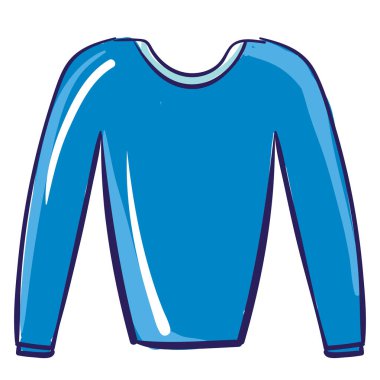 Mavi uzun kazak, illüstrasyon, beyaz arka plan vektör.