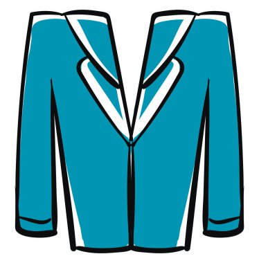 Mavi takım elbise, illüstrasyon, beyaz arkaplan vektörü.