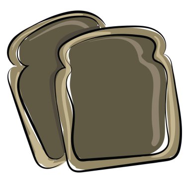 Garip ekmek, illüstrasyon, beyaz arka plan vektör.