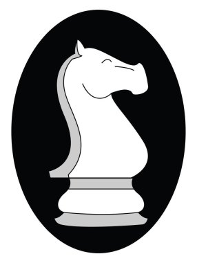 Satranç şövalye rakam, illüstrasyon, beyaz arka plan vektör.