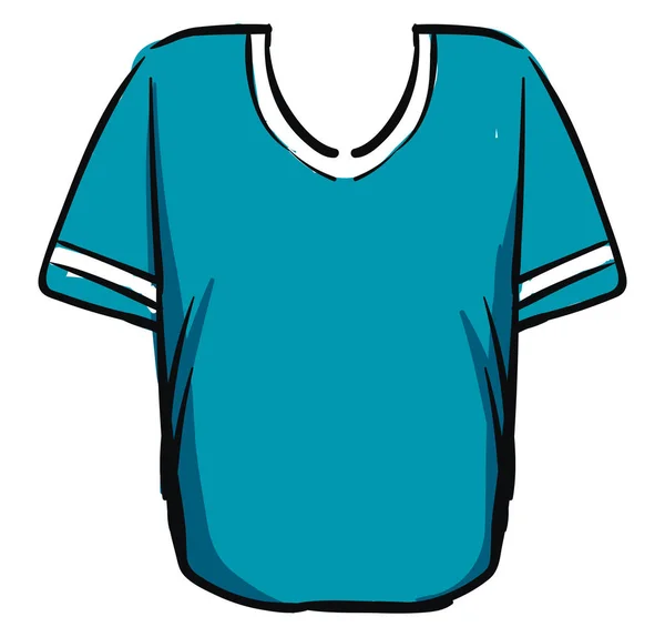 Modrá trička, ilustrace, vektor na bílém pozadí. — Stockový vektor