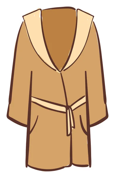 Bruine badjas, illustratie, vector op witte achtergrond. — Stockvector