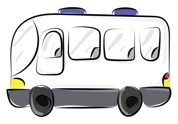 Autobus bianco, illustrazione, vettore su sfondo bianco . — Vettoriale Stock