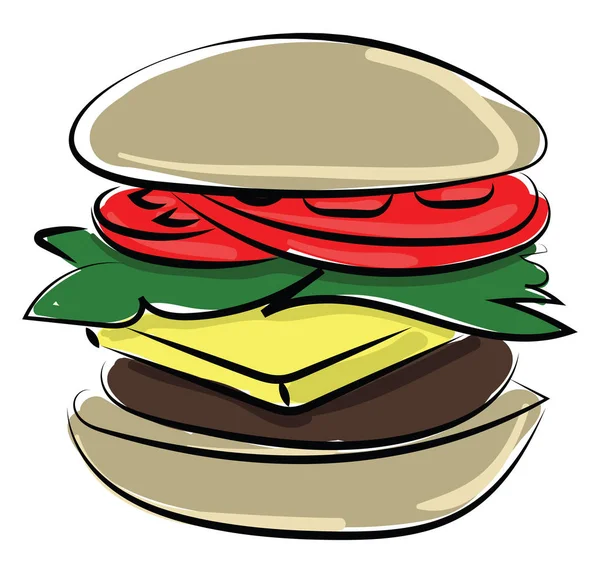 Hamburger, illustrazione, vettore su sfondo bianco . — Vettoriale Stock