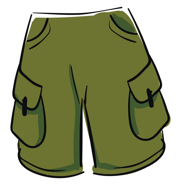 Gröna shorts, illustration, vektor på vit bakgrund. — Stock vektor