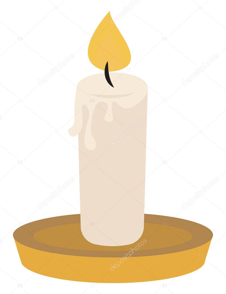 Candle, illustration, vector on white background.