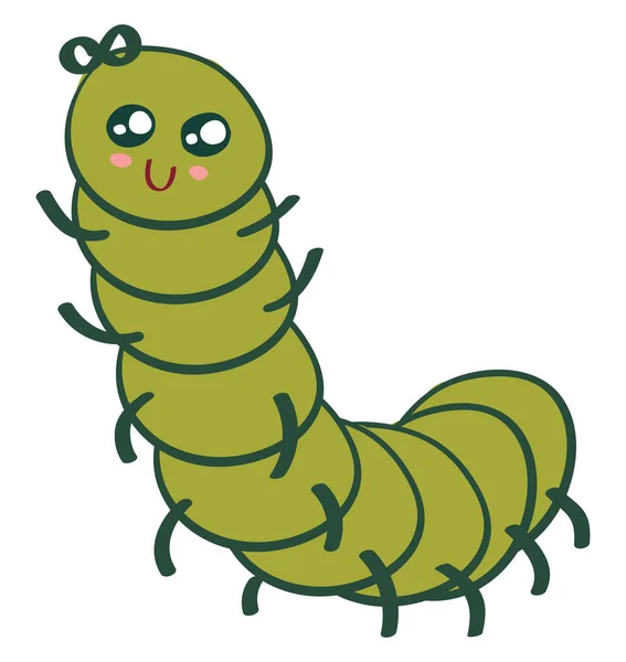 Cute centipede, illustration, vector on white background. — Stock Vector