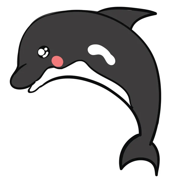 Graziosa balena killer, illustrazione, vettore su sfondo bianco . — Vettoriale Stock