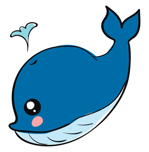 Schattige kleine walvis, illustratie, vector op witte achtergrond. — Stockvector