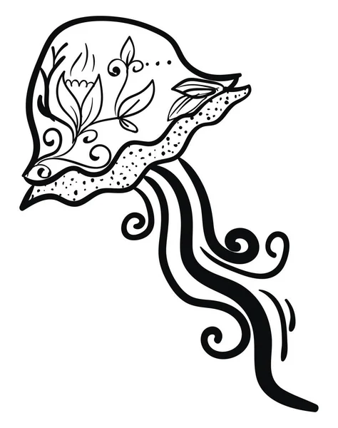 Tatouage méduses, illustration, vecteur sur fond blanc . — Image vectorielle