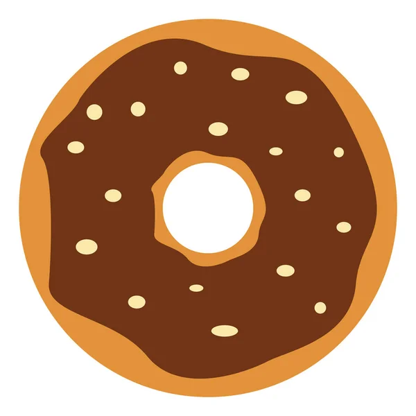 Donut au chocolat, illustration, vecteur sur fond blanc . — Image vectorielle