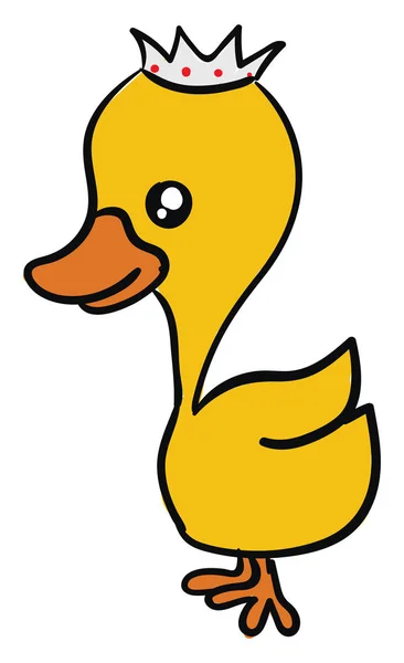 Princess Duck, illustration, vektor på vit bakgrund. — Stock vektor