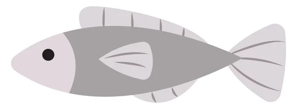 Zilveren vis, illustratie, vector op witte achtergrond. — Stockvector