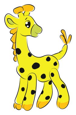 Şirin zürafa, illüstrasyon, beyaz arka planda vektör..