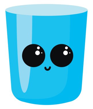 Su Sevimli cam, illüstrasyon, beyaz arka plan vektör.