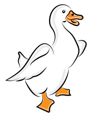 Beyaz kaz, illüstrasyon, beyaz arka plan üzerinde vektör.