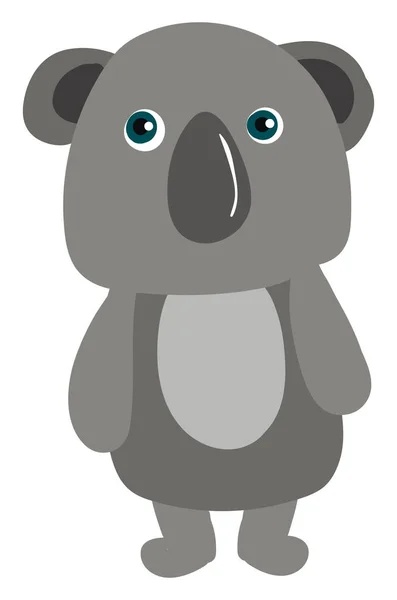 Gray koala, illustration, vector on white background. — Stock Vector