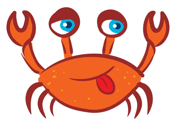 有趣的红蟹，插图，白色背景的矢量. — 图库矢量图片