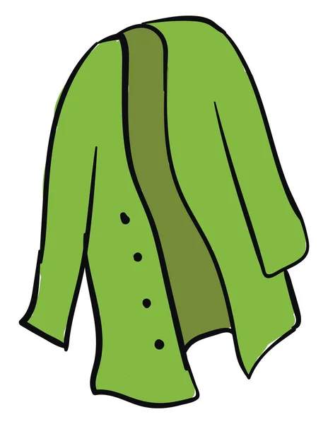 Green cardigan, illustration, vector on white background. — Stock Vector