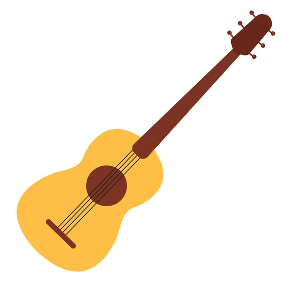 Guitarra acústica, ilustração, vetor sobre fundo branco. —  Vetores de Stock