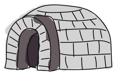 Igloo, illüstrasyon, beyaz arka plan üzerinde vektör.