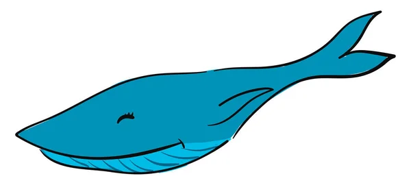 Baleia longa azul feliz, ilustração, vetor sobre fundo branco . —  Vetores de Stock