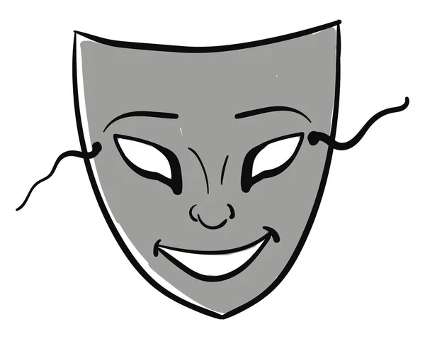 Graue Maske, Illustration, Vektor auf weißem Hintergrund. — Stockvektor