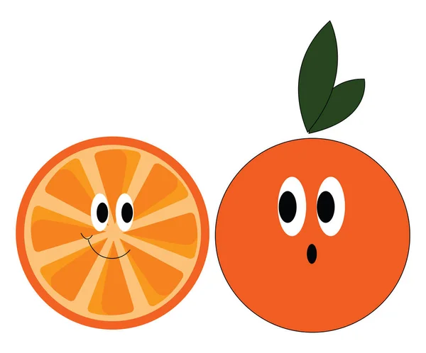 Happy Orange, Illustration, Vektor auf weißem Hintergrund. — Stockvektor