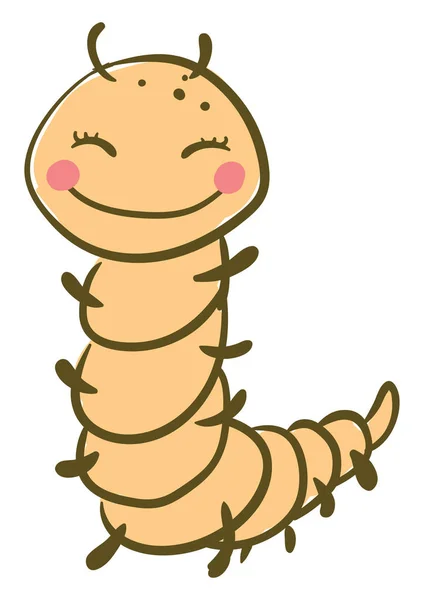 Happy smiling centipede, illustration, vector on white backgroun — Stock Vector