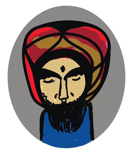 Indian guy, illustration, vector on white background. — Stock Vector