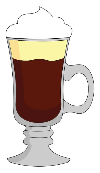 Irish coffee, illustration, vector on white background. — Stock Vector