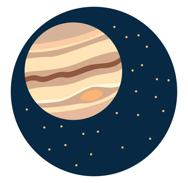 Jupiter planeet, illustratie, vector op witte achtergrond. — Stockvector