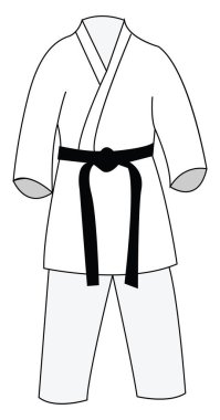 Kimono çizim, illüstrasyon, beyaz arka plan üzerinde vektör.