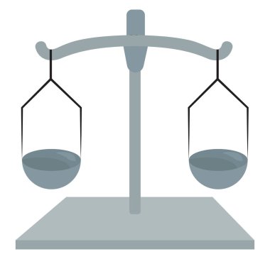 Gümüş terazi, illüstrasyon, beyaz arka plan vektör.
