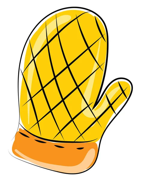 Yellow kitchen glove, illustration, vector on white background. — Stock Vector