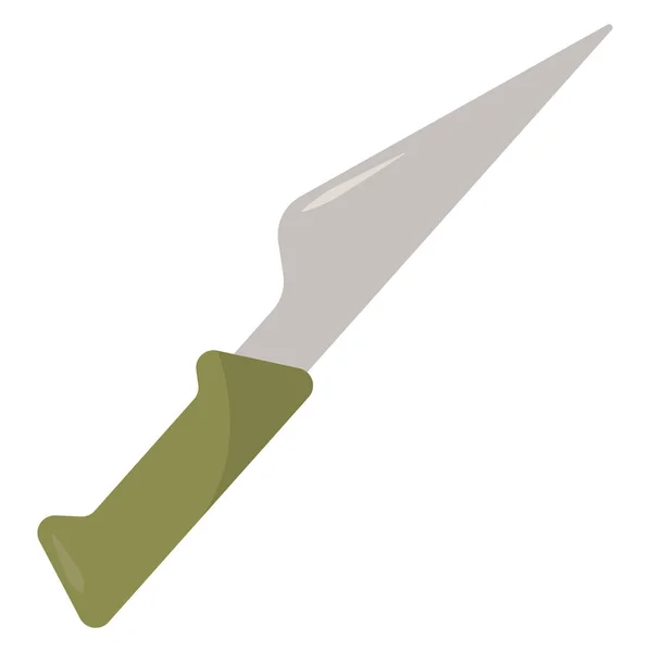 Cuchillo verde, ilustración, vector sobre fondo blanco . — Vector de stock