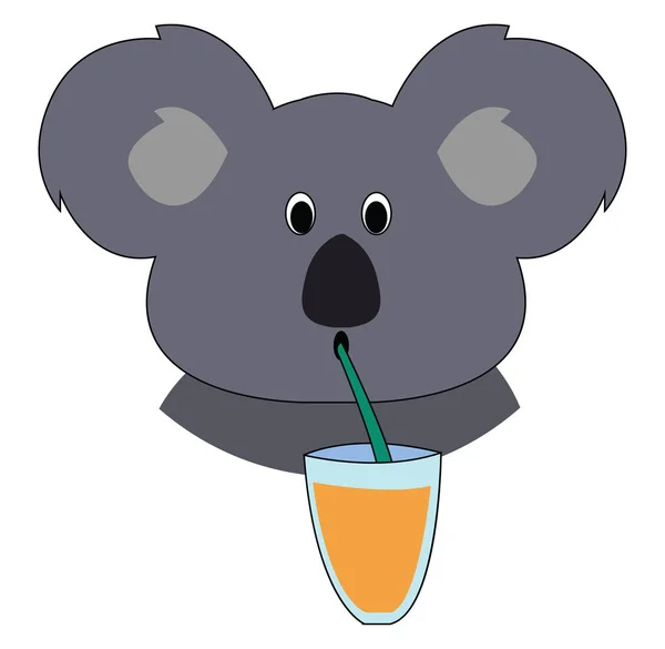 Koala-Trinksaft, Illustration, Vektor auf weißem Hintergrund. — Stockvektor