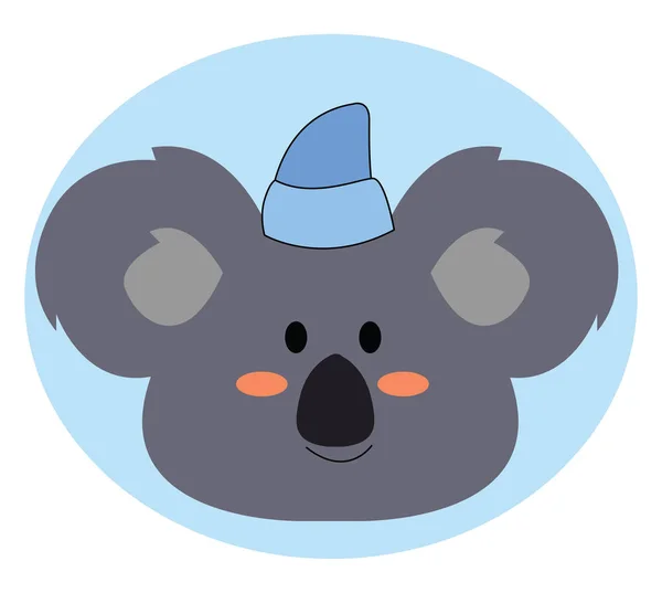 Koala avec chapeau de couchage, illustration, vecteur sur fond blanc — Image vectorielle