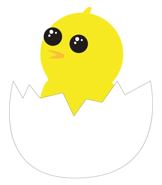 Žlutá kočka z vajíčka, ilustrace, vektor na bílém pozadí. — Stockový vektor