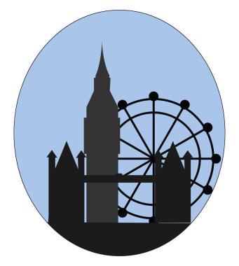 Londra şehri, illüstrasyon, beyaz arka plan vektör.