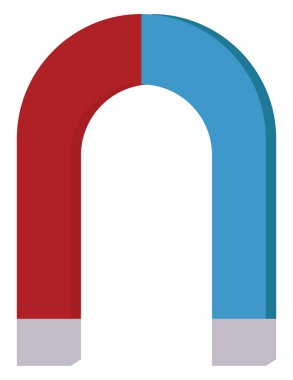 Beyaz arkaplanda mıknatıs, illüstrasyon, vektör.