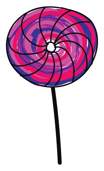 Paarse Lollipop, illustratie, vector op witte achtergrond. — Stockvector