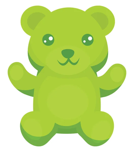 Urso de goma verde, ilustração, vetor sobre fundo branco . — Vetor de Stock
