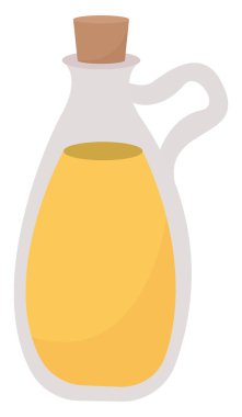 Şişedeki yağ, illüstrasyon, beyaz arkaplanda vektör.