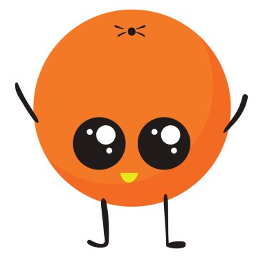 Mutlu turuncu, illüstrasyon, beyaz arka plan vektör.